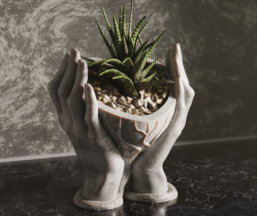 Vase Mains Cœur — Décoration unique & originale