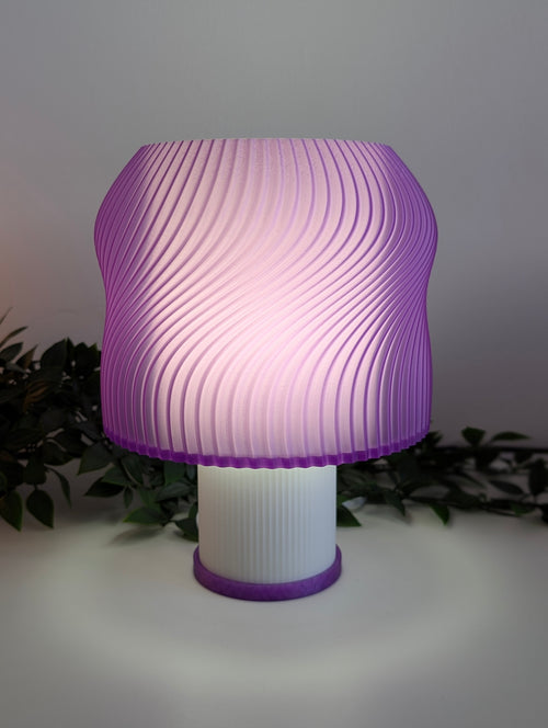 Lava — Lampe translucente Violet / Blanc Collection My Sweet Elsye